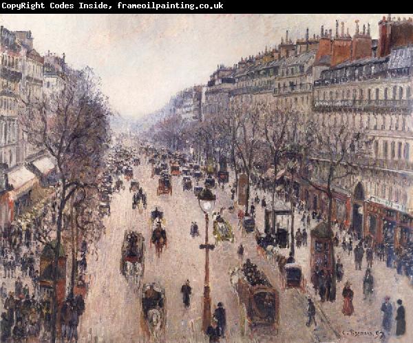 Camille Pissarro Boulevard Montmartre,morning cloudy weather